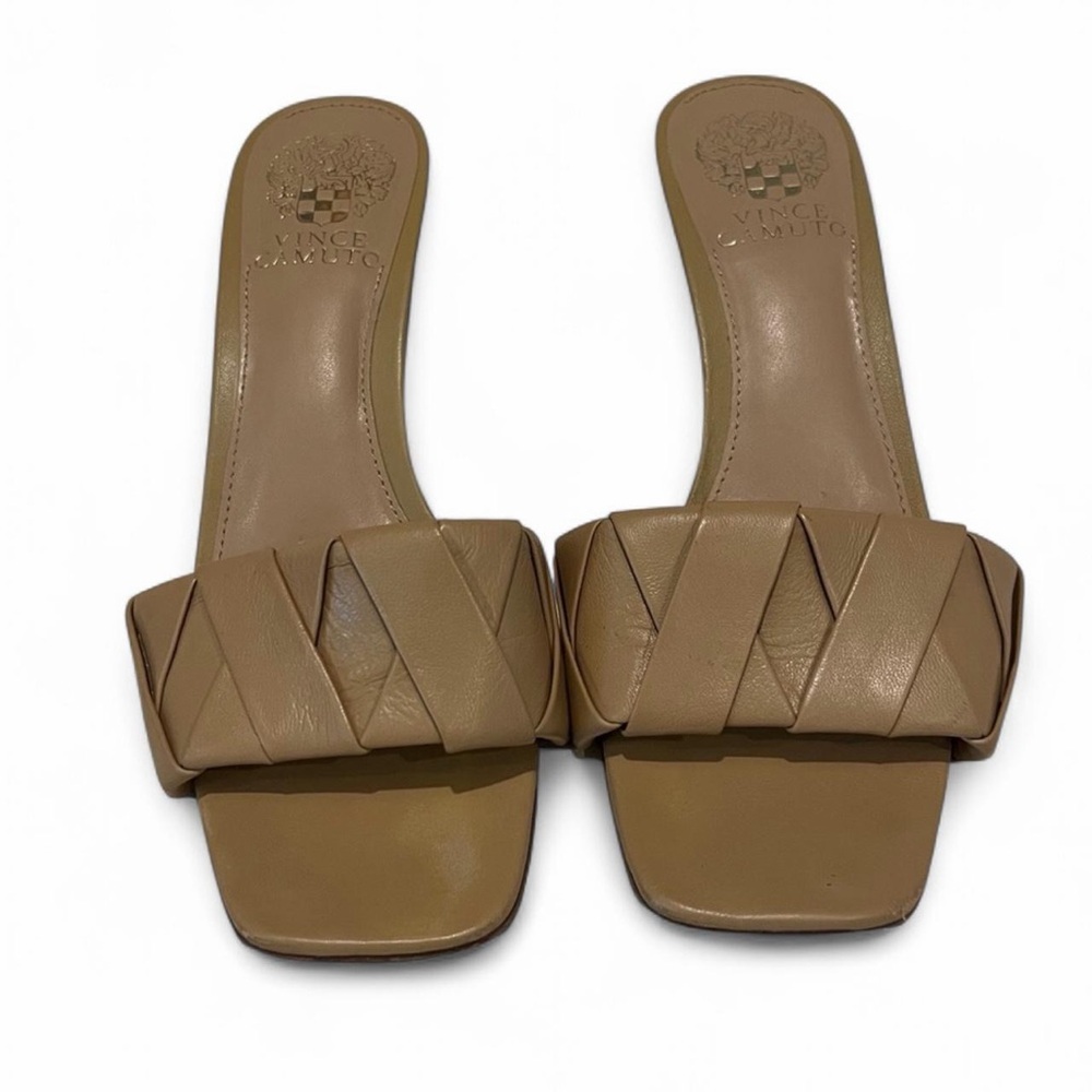Vince Camuto Endonta Braided Mule Heels Tan 7.5 - Picture 8 of 11